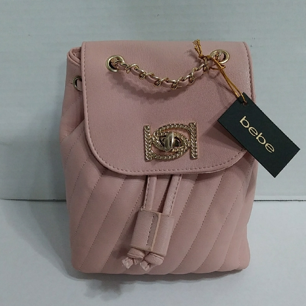 Bebe Blush Quilted Backpack with Gold Accents *NWT*